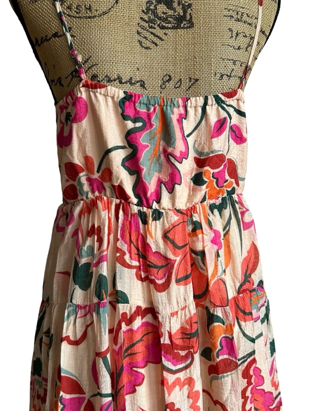 1. STATE women's Boho Floral Tiered Maxi Dress - Pink Floral - SIZE S - SMALL - Picture 10 of 16